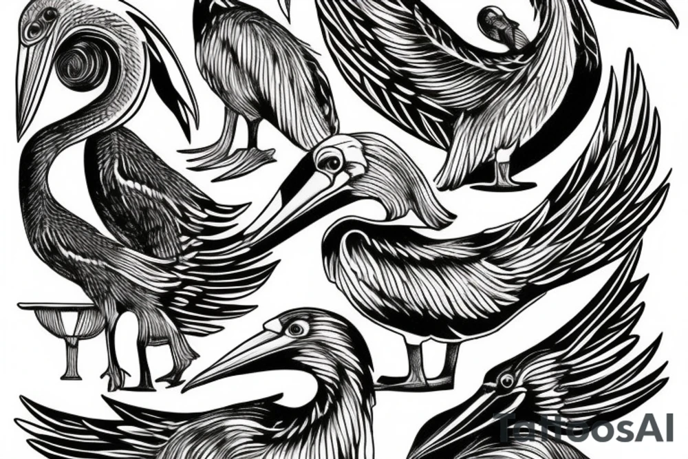 Pelican tattoo idea