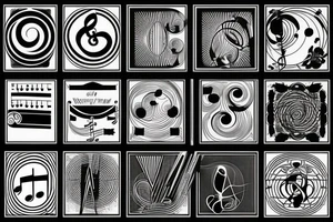 Piano keyboard and music symbols tattoo idea