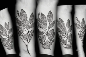 Leaves and flowers in wine tattoo idea