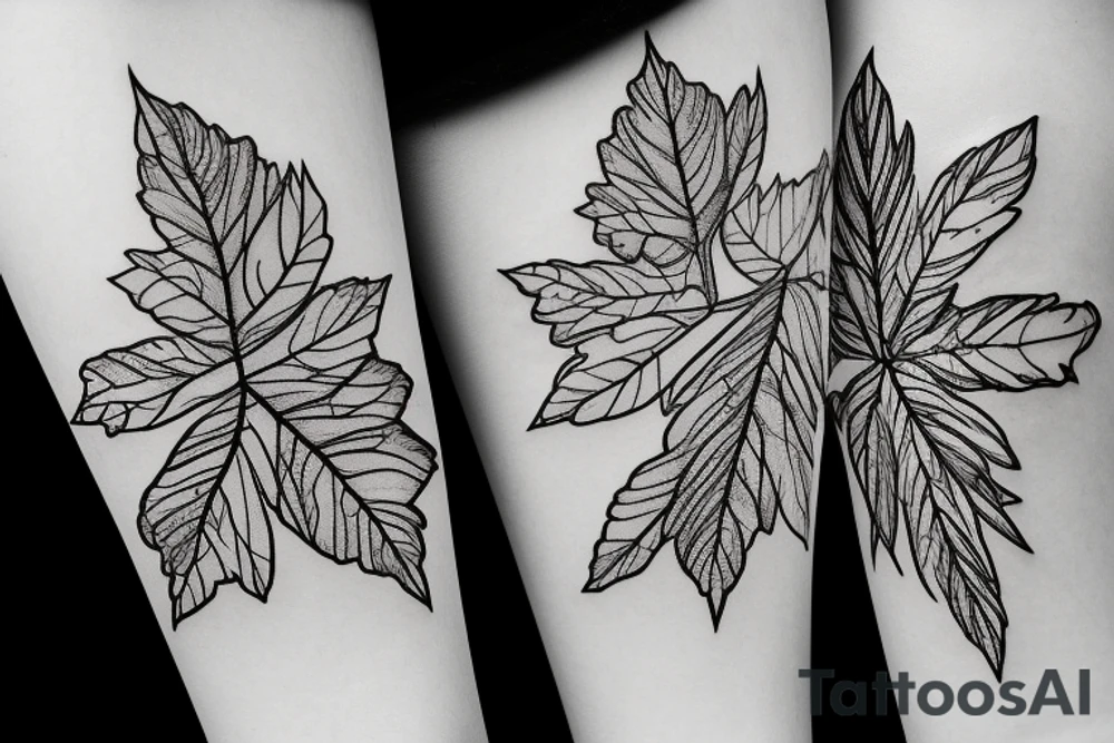 Leaves in wine tattoo idea