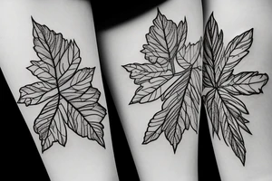Leaves in wine tattoo idea