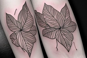 Leaves in wine tattoo idea