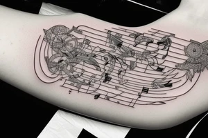 Piano keyboard tattoo idea