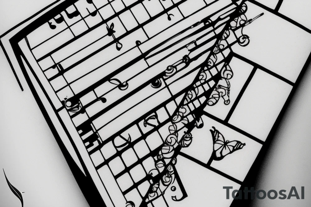 Piano keyboard tattoo idea