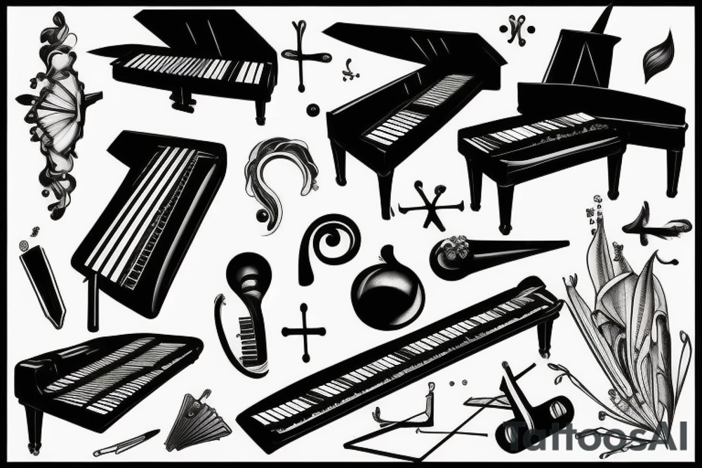 Piano keyboard tattoo idea