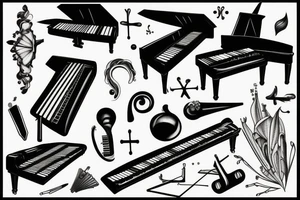 Piano keyboard tattoo idea