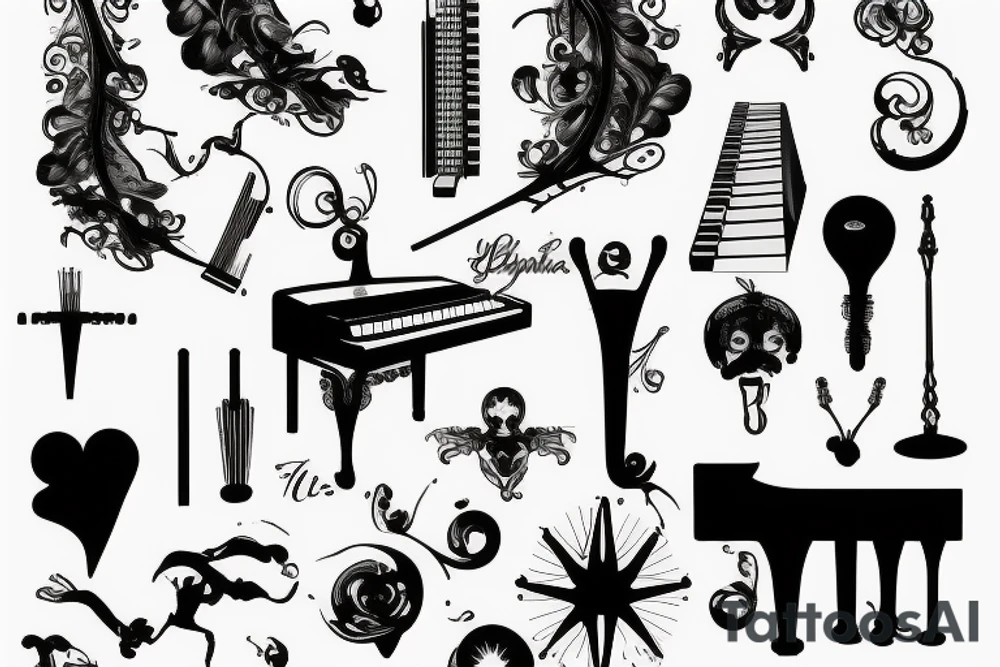 Piano keyboard tattoo idea