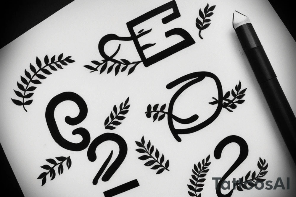 Number 23 in a simple but detailed typography tattoo idea