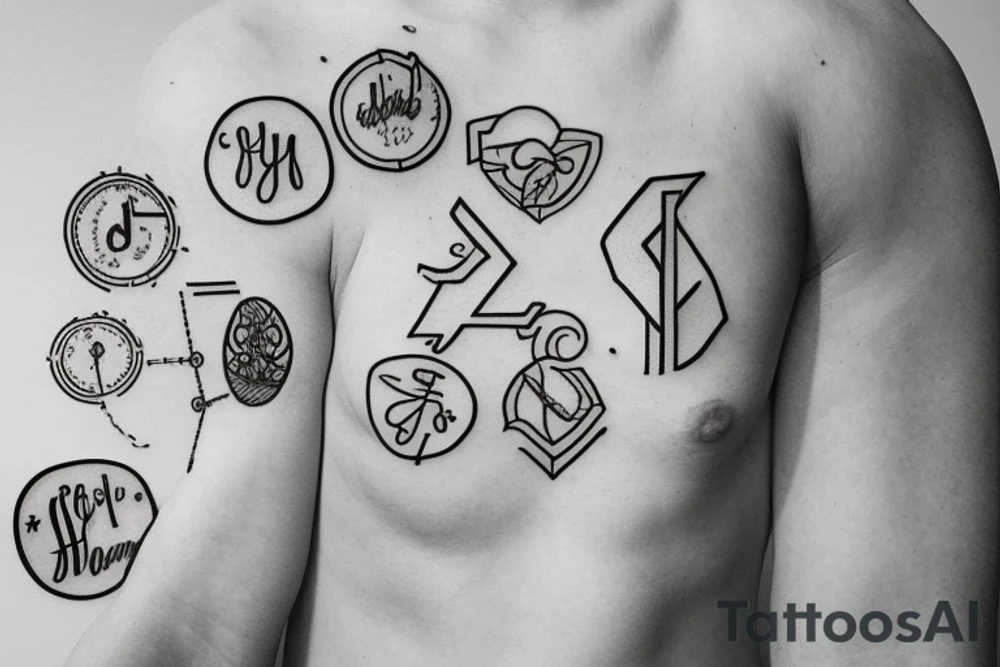 Number 23 in a simple but detailed typography tattoo idea