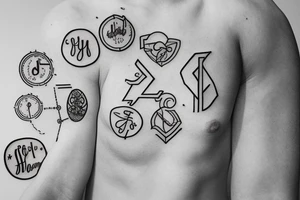 Number 23 in a simple but detailed typography tattoo idea