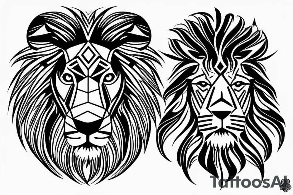 Black lion tattoo idea