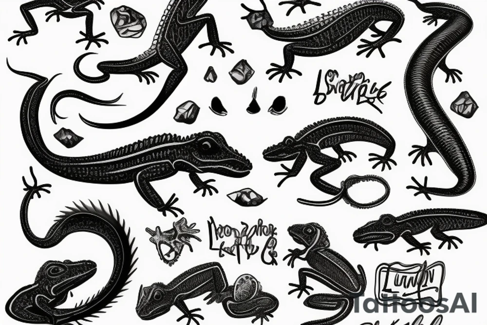 simple lizard tattoo idea