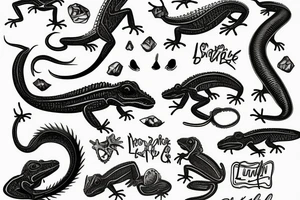 simple lizard tattoo idea
