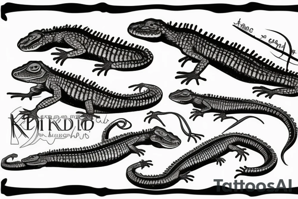 simple lizard tattoo idea