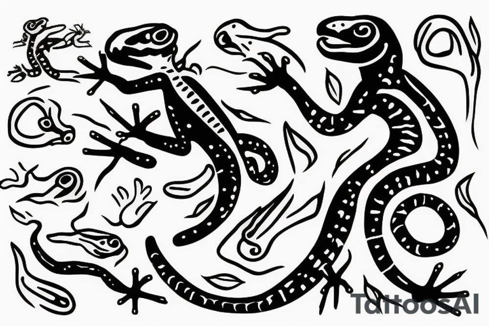 simple lizard minimalist tattoo idea