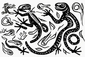 simple lizard minimalist tattoo idea