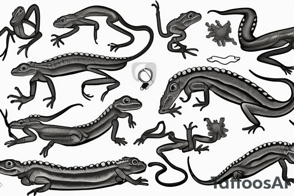 simple lizard minimalist tattoo idea