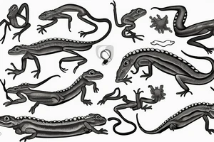 simple lizard minimalist tattoo idea