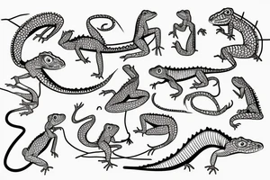 simple lizard minimalist outline tattoo idea