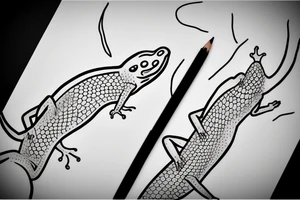 simple lizard minimalist outline tattoo idea