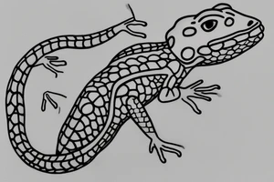 simple lizard minimalist outline gekko tattoo idea