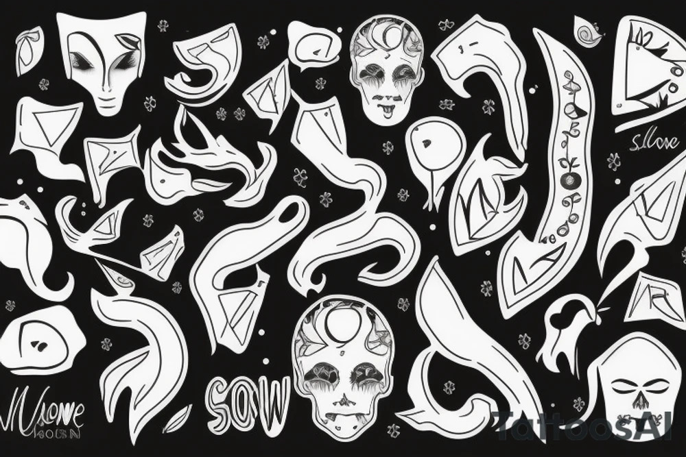 Małe kolorowe w słodkim stylu tattoo idea