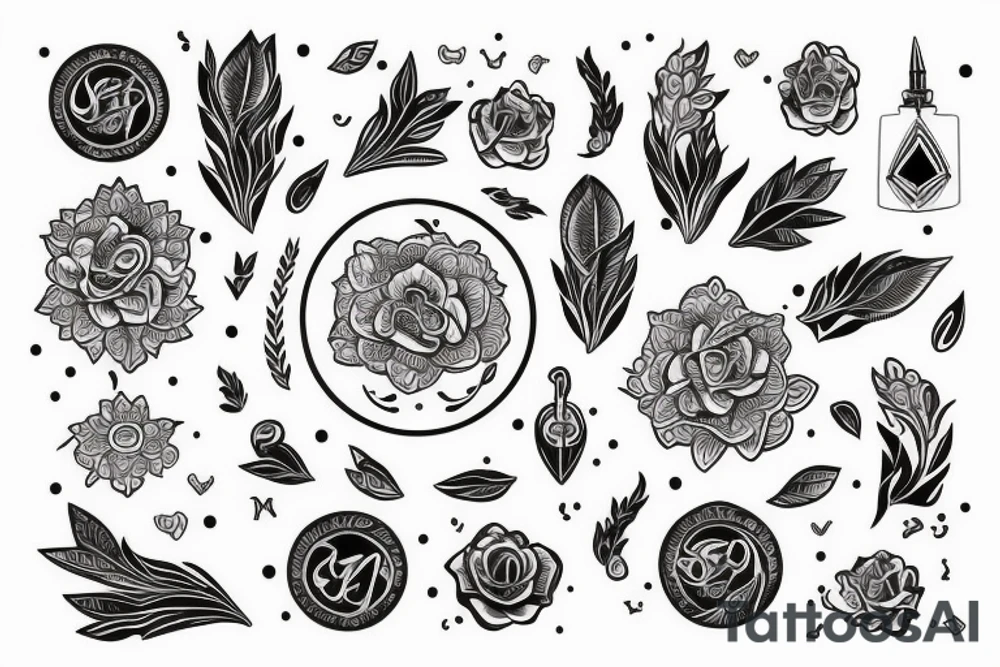 Małe kolorowe w słodkim stylu tattoo idea