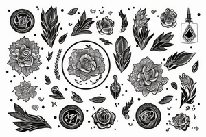 Małe kolorowe w słodkim stylu tattoo idea