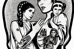 Star Wars princess Leia like catholic mother Mary holding in her hands felix felicis tattoo idea