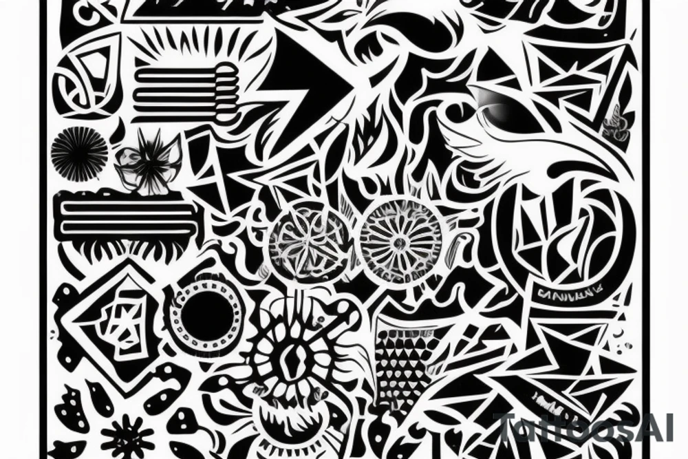 Mały kolorowy w słodkim stylu tattoo idea