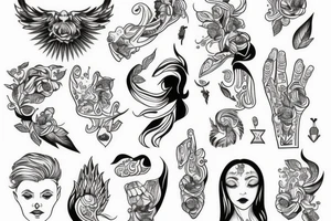 Mały kolorowy w słodkim stylu tattoo idea