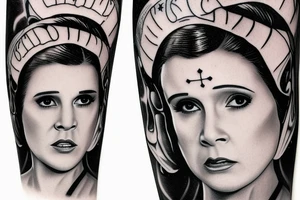 Star Wars princess Leia like catholic mother Mary tattoo idea