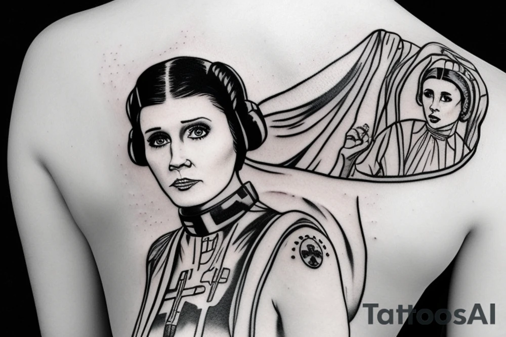 Star Wars princess Leia like catholic mother Mary tattoo idea