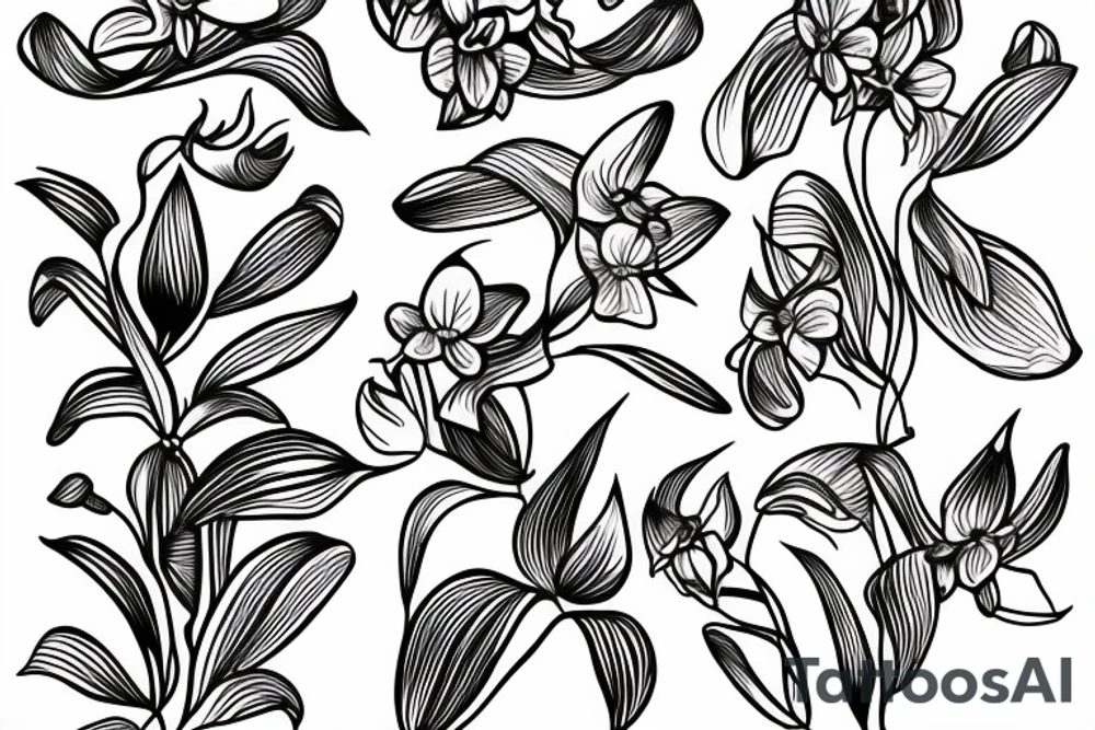 Small Minimalist orchid tattoo idea