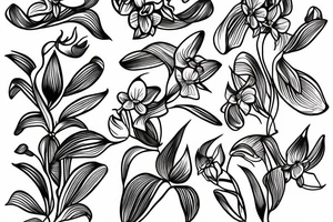 Small Minimalist orchid tattoo idea
