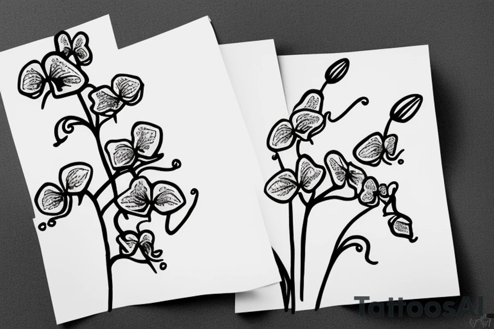 Small Minimalist orchid tattoo idea