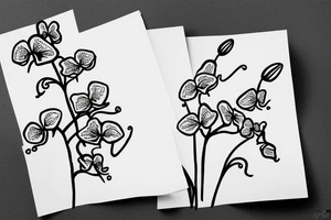 Small Minimalist orchid tattoo idea