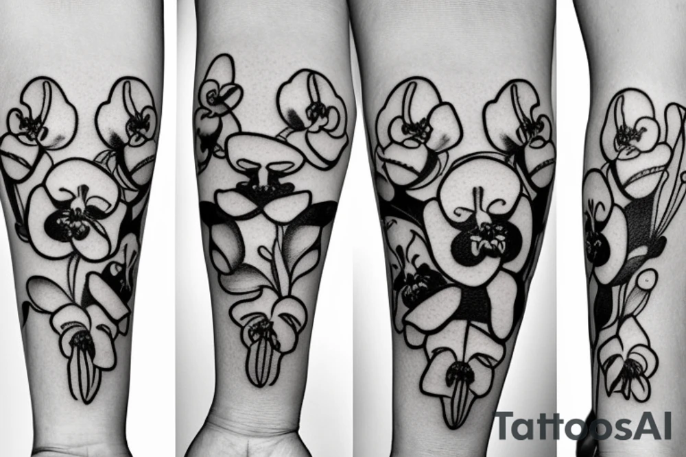 Small Minimalist orchid tattoo idea