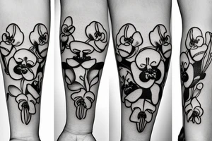 Small Minimalist orchid tattoo idea