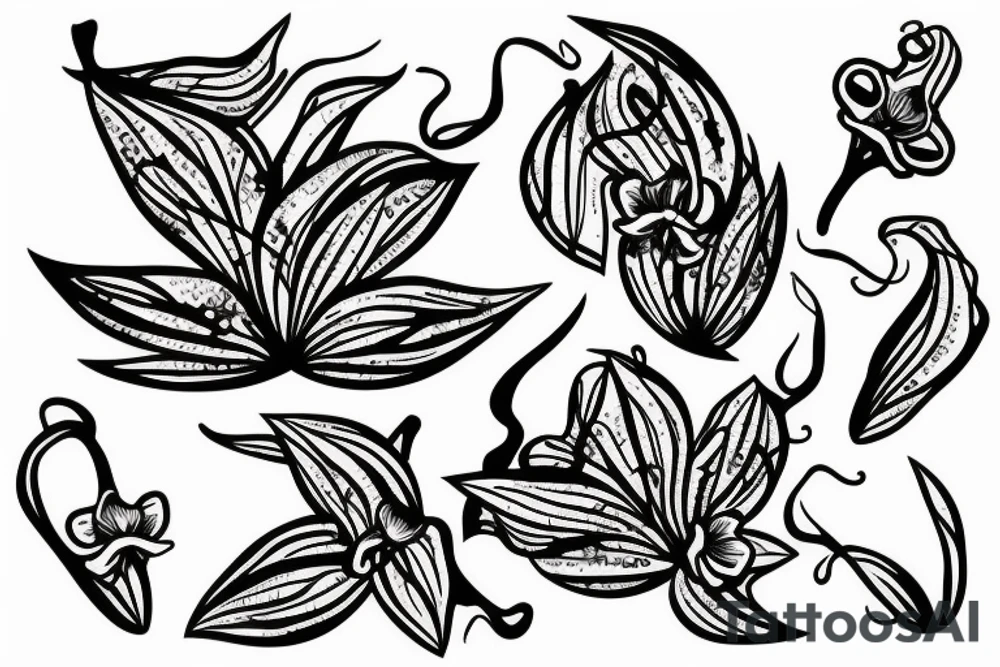 Small Minimalist orchid tattoo idea
