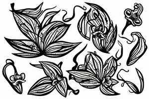Small Minimalist orchid tattoo idea