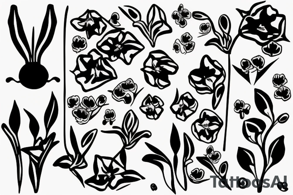 Small Minimalist orchid tattoo idea