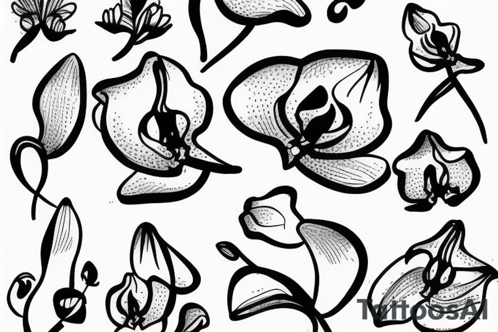Small Minimalist orchid tattoo idea