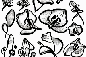 Small Minimalist orchid tattoo idea