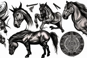 Spartan, ancient, horses, 555 tattoo idea