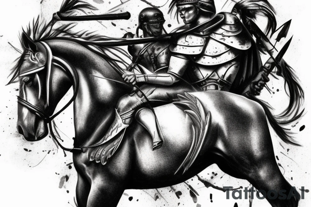 Spartan, ancient, horses, 555 tattoo idea