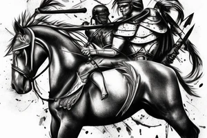 Spartan, ancient, horses, 555 tattoo idea