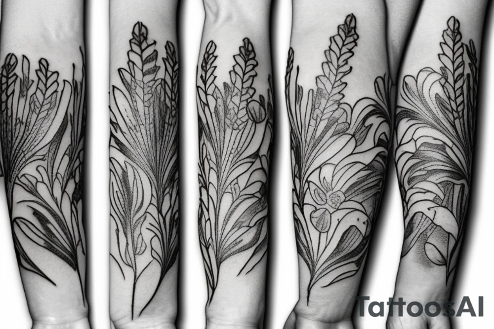 lavender flowers around the arm tattoo idea