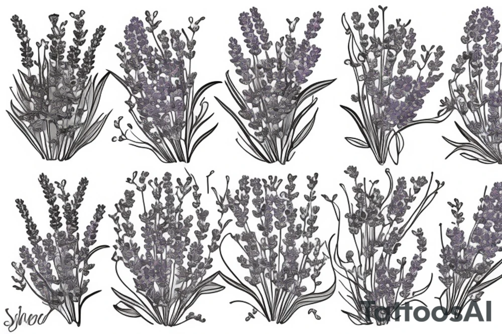 lavender flowers around the arm tattoo idea