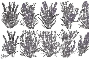 lavender flowers around the arm tattoo idea